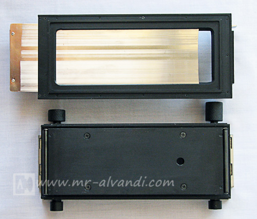 6x17 roll film back front view